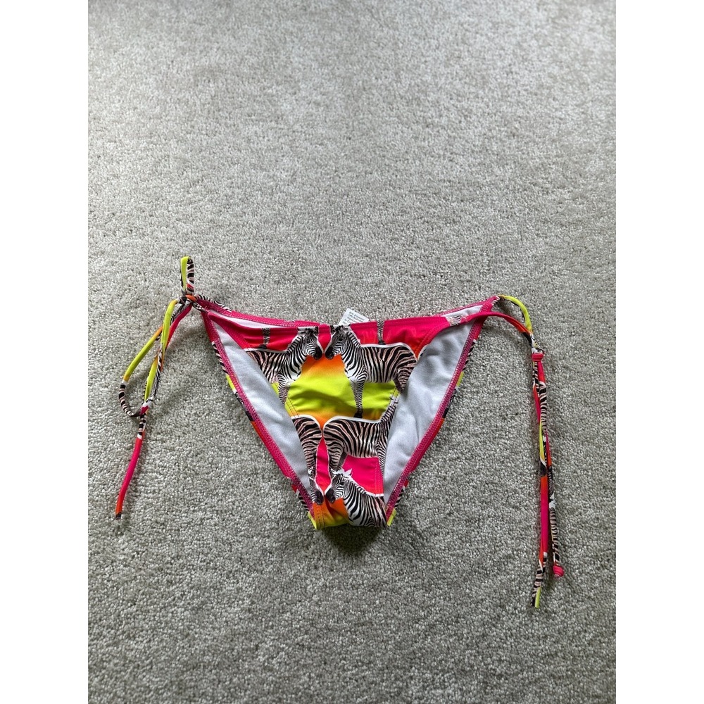 Kaligirlz Women's Swimwear Bikini‎ Bottom Small Zebra Print Neon